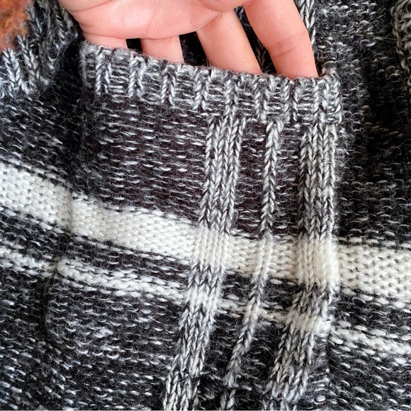 🖤 JANINA BLACK GREY WHITE LONG KNIT CARDIGAN SWEATER! - Picture 10 of 15